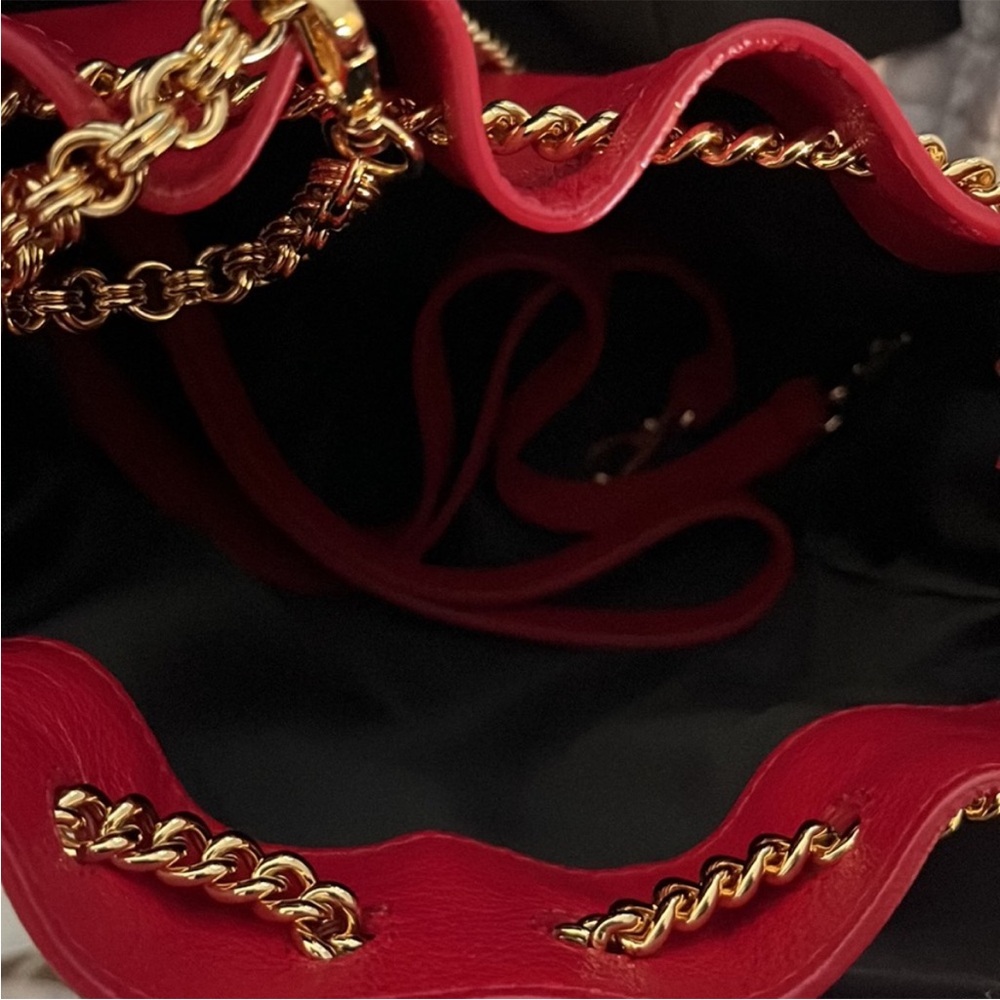 Like new RARE Philosophy di Lorenzo Serafini Bucket Crossbody Leather bag in Red - Picture 2 of 4